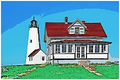 Bakers Island Lighthouse - Digital Painting